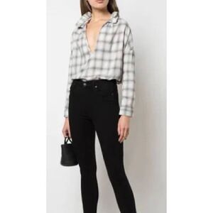 A Shirt Thing Penelope Top in Plaid Print Sz. P/S